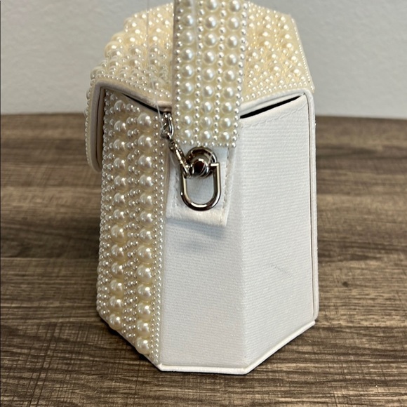 Alessia | Mini Structured Pearl Bag with Crossbody Strap - Picture 5 of 10
